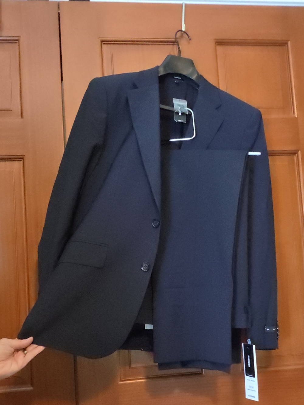 NWT Express Modern Tech Suit Set: Classic Navy Wool-Blend 36R, W31xL30 ShipsFREE